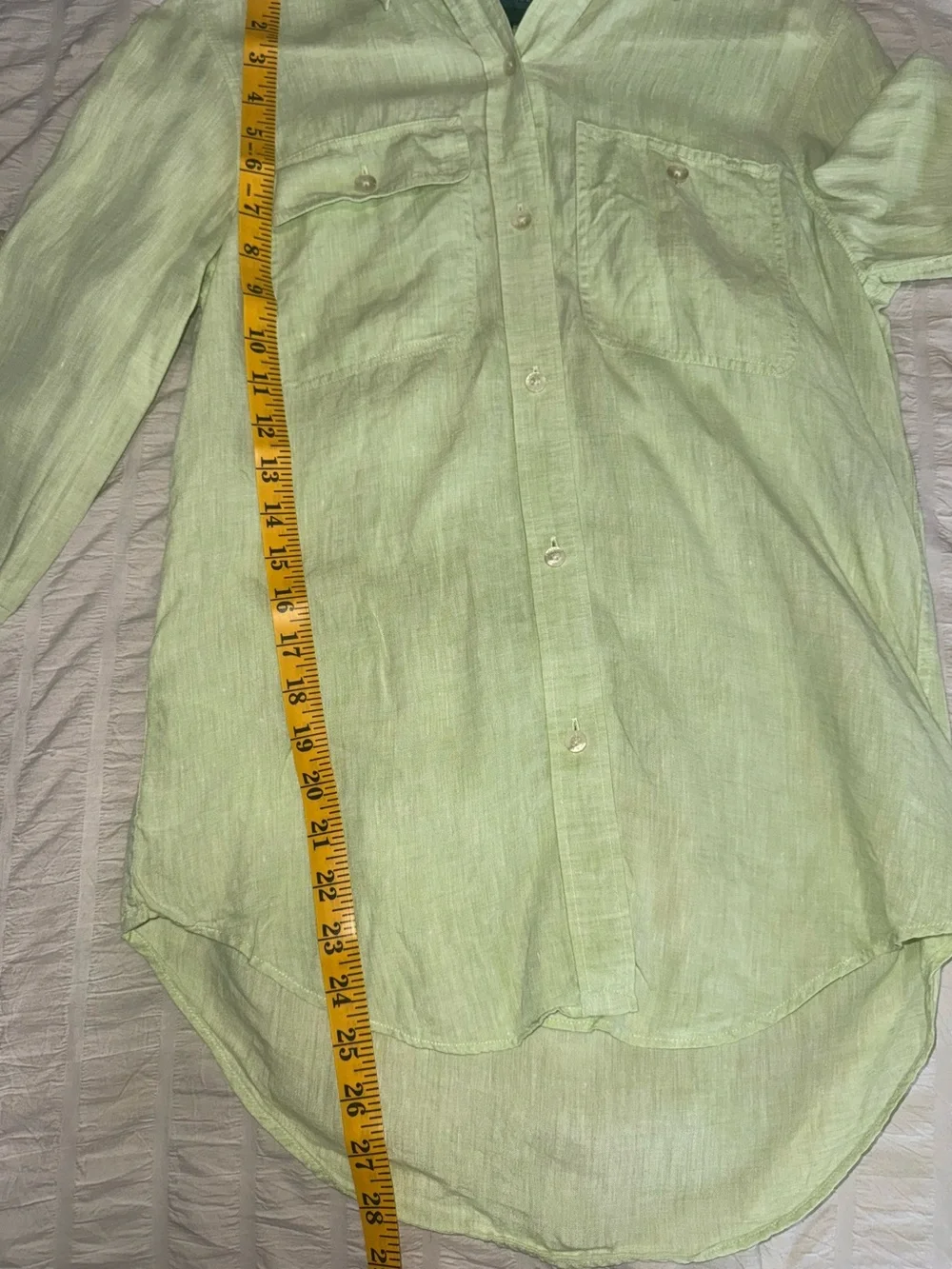 Lauren Ralph Lauren 100% Linen Button Shirt Small Mint Green - Picture 5 of 5